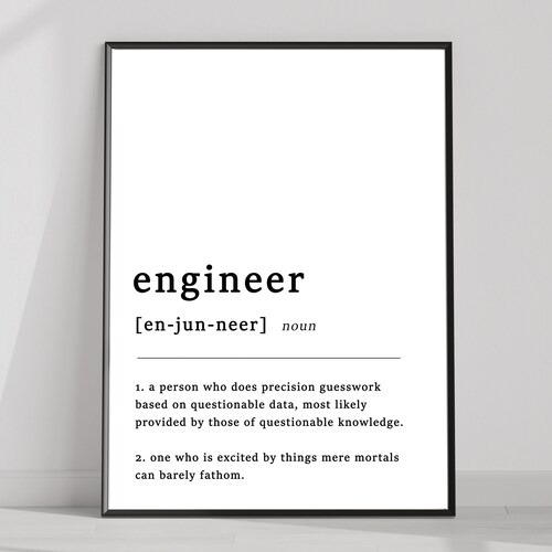 Engineer Definition Print Etsy