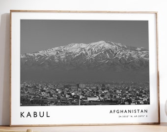 Kabul Travel Print, Kabul Travel Poster, Afghanistan Travel Print, Afghan Print, Black and White Travel Poster, Travel Art, Travel Gift