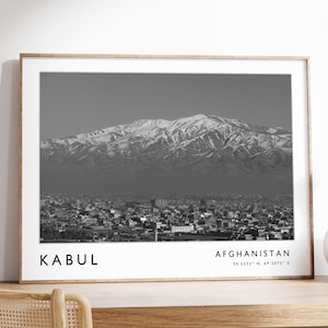 Kabul Travel Print, Kabul Travel Poster, Afghanistan Travel Print, Afghan Print, Black and White Travel Poster, Travel Art, Travel Gift