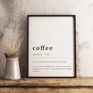 Definition Of Coffee Quote Poster Print, Coffee Print, Home Art, Coffee Art, Coffee Decor, Wall Print, Typography, Wall Art