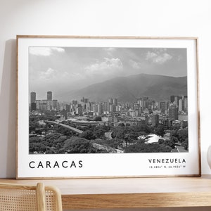 Caracas Travel Print, Caracas Travel Poster, Venezuela Travel Print, Venezuela Print, Black and White Travel Poster, Travel Art, Travel Gift