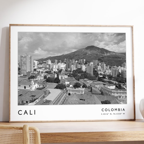 Cali Travel Print, Cali Travel Poster, Colombia Travel Print, Colombian Print, Black and White Travel Poster, Travel Art, Travel Gift