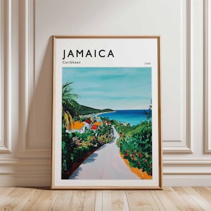 Jamaica Poster, Caribbean Travel Print, Island Wall Art, Beach Decor, Jamaica Travel Gift, Coastal Print, Caribbean Travel Art