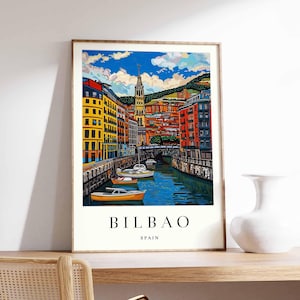 Bilbao Poster, Spain Print, Bilbao Wall Art, Guggenheim Museum Poster, Basque Country Print, Bilbao Skyline Art, Travel Poster