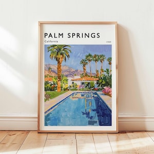 Palm Springs Poster, California Travel Print, Desert Wall Art, Mid-Century Modern Decor, Palm Springs Travel Gift, California Travel Art