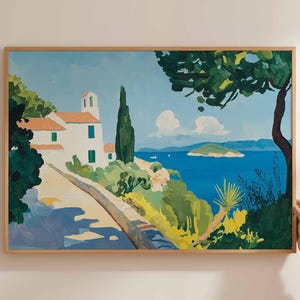 Corfu Poster, Greece Travel Print, Greek Island Wall Art, Ionian Sea Decor, Corfu Travel Art, Corfu Wall Art, Mediterranean Beach Print