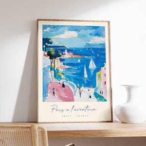 Brest Poster, Frankreich Reisedruck, Hafenstadt Kunstdruck, Frankreich Küstenwandkunst, Bretagne Maritime Szene Dekoration, Frankreich Reisegeschenk