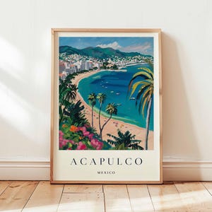 Acapulco Poster, Mexiko Reisedruck, Küstenwandkunst, Acapulco Reisedekor, Acapulco Beach Art, Südamerika Druck, Mexiko Reisekunst