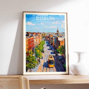 Dublin Poster, Ireland Poster, Dublin Print, City Wall Art, Dublin Decor, Dublin Gift, Dublin Artwork, Ireland Print, Dublin Art
