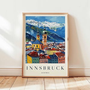 **Innsbruck Poster, Österreich Reisedruck, Alpenstadt Wandkunst, Berg Dekor, **Innsbruck Reisegeschenk, Tirol Druck, Österreich Reisekunst.**
