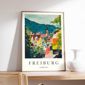 Freiburg Poster, Germany Travel Print, German Decor, Europe Travel Poster, European Wall Art, Freiburg Gift, Freiburg Travel Poster