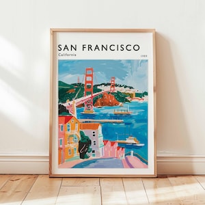 San Francisco Poster, California Travel Print, USA Wall Art, Golden Gate Bridge Decor, San Francisco Travel Gift, California Travel Art