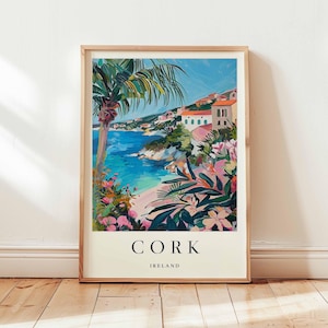 Cork Poster, Ireland Travel Print, Irish City Wall Art, Travel Decor, European Travel Gift, Cork Wall Art, Ireland Travel Art