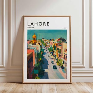 Lahore Poster, Pakistan Travel Print, Asia Wall Art, Cityscape Decor, Lahore Travel Gift, Pakistan Poster, Pakistan Travel Art