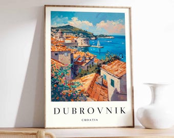 Dubrovnik Croatia Print: Old Town, Adriatic Coast Wall Art