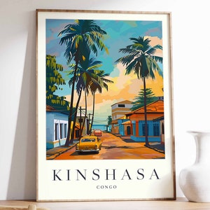 Kinshasa Poster, Kinshasa Travel Print, Congo Wall Art, Kinshasa Decor, Tropical Decor, City Print, Kinshasa Gift, Kinshasa Travel Poster