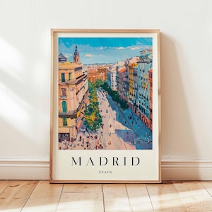 Madrid Poster, Spain Travel Print, European City Wall Art, Royal Palace Decor, Madrid Travel Gift, Spain Capital Print, Spain Travel Art