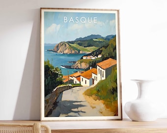 Affiche basque, affiche Espagne, impression basque, art mural espagnol, art mural basque, impression Espagne, déco basque, affiche Pays Basque