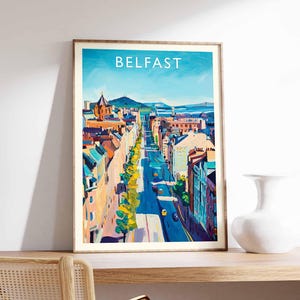 Belfast Poster, Northern Ireland Poster, Belfast Print, Belfast Wall Art, Northern Ireland Print, Belfast Decor, Belfast City Print