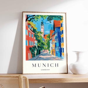 Munich poster, Germany print, Munich wall art, Munich city map decor, minimalist Munich poster, German skyline print, Munich travel wall art