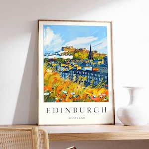 Affiche d'Édimbourg, impression d'Écosse, art mural d'Édimbourg, décor de carte de la ville d'Édimbourg, impression minimaliste d'Édimbourg, affiche de voyage écossaise