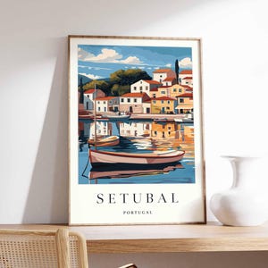 Setubal Poster, Portugal Travel Print, Portuguese Coastal Wall Art, Setubal Beach Poster, Portugal Travel Gift, Europe Travel Art