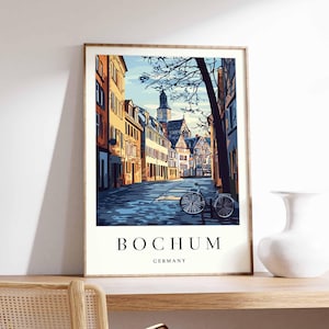 Bochum Poster, Bochum Print, Germany Wall Art, Bochum Decor, Vintage City Poster, Modern Art Print, Poster of Bochum, Gift for Bochum Lovers