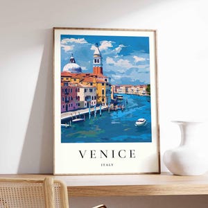 Venice Poster, Italy Travel Print, Grand Canal Print, Cityscape Wall Decor, Rialto Bridge View, Venetian City Wall Art, Italy Travel Gift