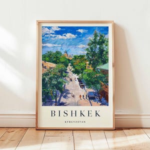 Bishkek Poster, Kyrgyzstan Travel Print, Central Asia Wall Art, Bishkek Travel Decor, Kyrgyzstan Poster, Silk Road Print, Kyrgyzstan Art