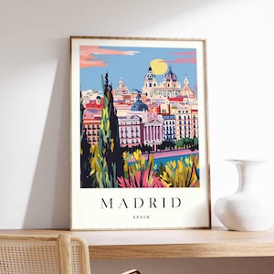Madrid Poster, Spanien Print, Madrid Wandkunst, Madrid Stadtplan Dekor, minimalistisches Madrid Poster, Spanische Skyline, Madrid Reisewandkunst