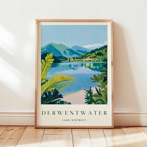 Derwentwater Poster, Lake District Travel Print, Cumbria Wall Art, UK Travel Decor, Landscape Print, Lake District Poster, UK Travel Art