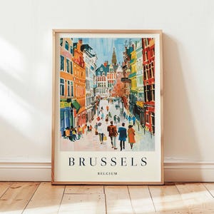 Brussels Poster, Belgium Travel Print, European Wall Art, Grand Place Decor, Brussels Travel Art, European Print, Belgium Poster