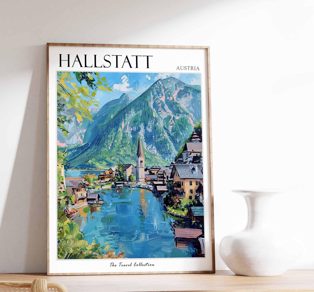 Hallstatt Poster, Austria Travel Print, Austrian Decor, Europe Travel ...