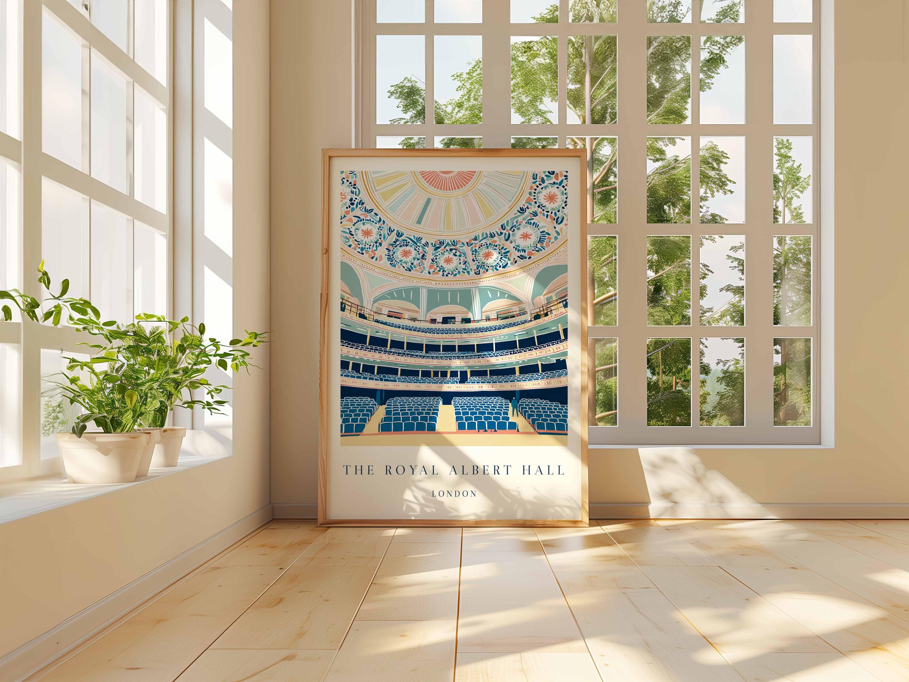 Royal Albert Hall Travel Poster: London Landmark Art Print - Etsy