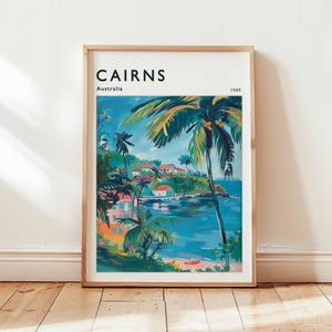 Cairns Poster, Australia Travel Print, Queensland Wall Art, Great Barrier Reef Decor, Tropical Gift, Cairns Print, Australia Travel Art