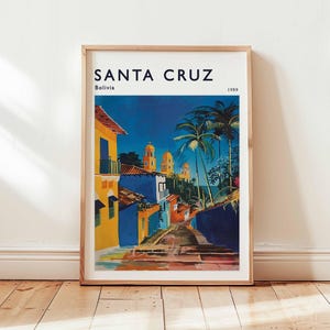 Santa Cruz Poster, Bolivia Travel Print, South America Wall Art, Cityscape Decor, Santa Cruz Travel Gift, City Print, Bolivia Travel Art