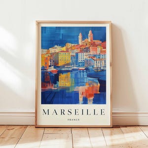 Marseille Poster, France Travel Print, Provence Wall Art, Old Port Decor, European Travel Gift, Mediterranean City Print, France Travel Art