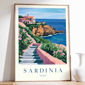 Sardinia Poster, Sardinia Travel Print, Italy Wall Art, Italian Travel Print, Coastal Decor, Sardinia Gift, Sardinia Travel Poster