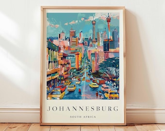 Johannesburg South Africa Travel Poster: African City Wall Art