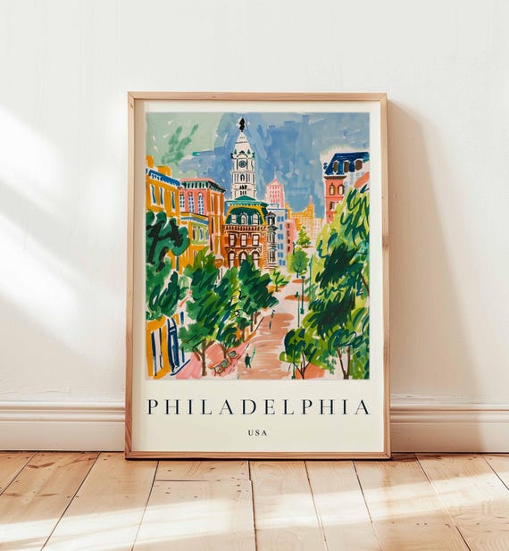 Philadelphia Travel Poster: Independence Hall, USA Wall Art