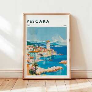 Pescara Poster, Italy Travel Print, Adriatic Wall Art, Beach Decor, European Travel Gift, Coastal Print, Italy Travel Art