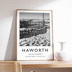 Haworth Poster, Yorkshire Print, Haworth Water Print, Haworth Wall Art, Scenic Haworth Poster, Haworth Decor, Yorkshire Village Art