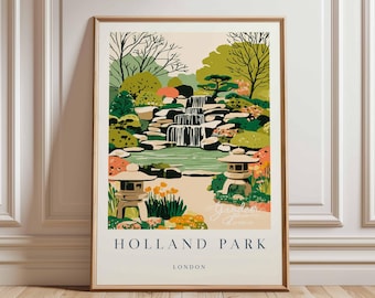 Holland Park London Travel Poster: British Landscape Art