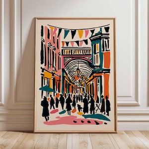 Leadenhall Market Poster, London Travel Poster, Leadenhall Wall Art, Historic London Market Print, UK City Poster, London Heritage Art