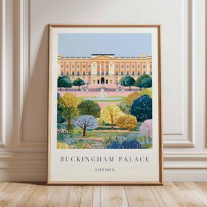 Buckingham Palace Poster, London Travel Poster, Royal Palace Wall Art, Buckingham Print, UK Landmark Poster, British Architecture Art
