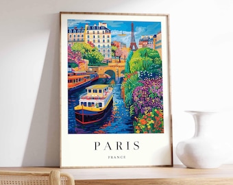 Paris Cityscape Poster: Eiffel Tower, France Wall Art
