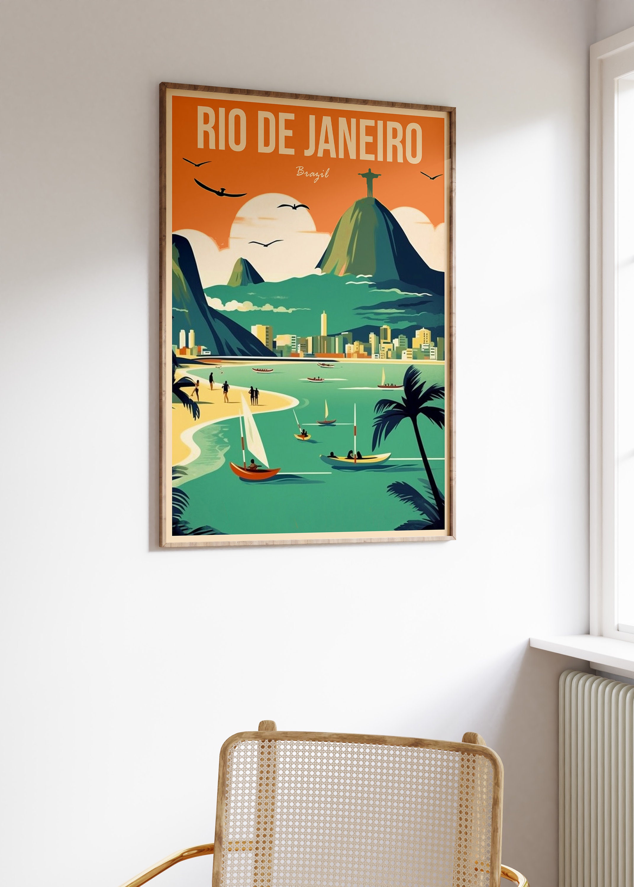 Poster ARTTOR 40x50cm Plage Rio De Janeiro - Déco Murale Voyage