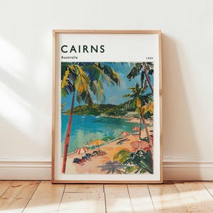 Cairns Poster, Australia Travel Print, Queensland Wall Art, Great Barrier Reef Decor, Tropical Gift, Cairns Print, Australia Travel Art