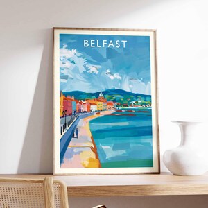 Belfast Poster, Northern Ireland Travel Print, UK City Wall Art, Belfast Travel Decor, Titanic Quarter Gift Art, European City Print
