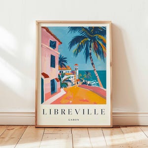 Libreville Poster, Gabon Travel Print, Central Africa Wall Art, Coastal City Decor, Libreville Travel Gift, African Print, Gabon Travel Art